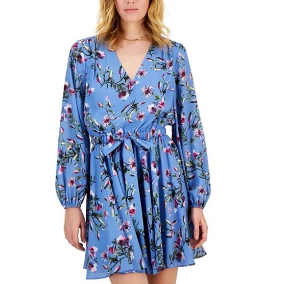 INC International Concepts floral waist tie dress NEW - Picture 2 of 10